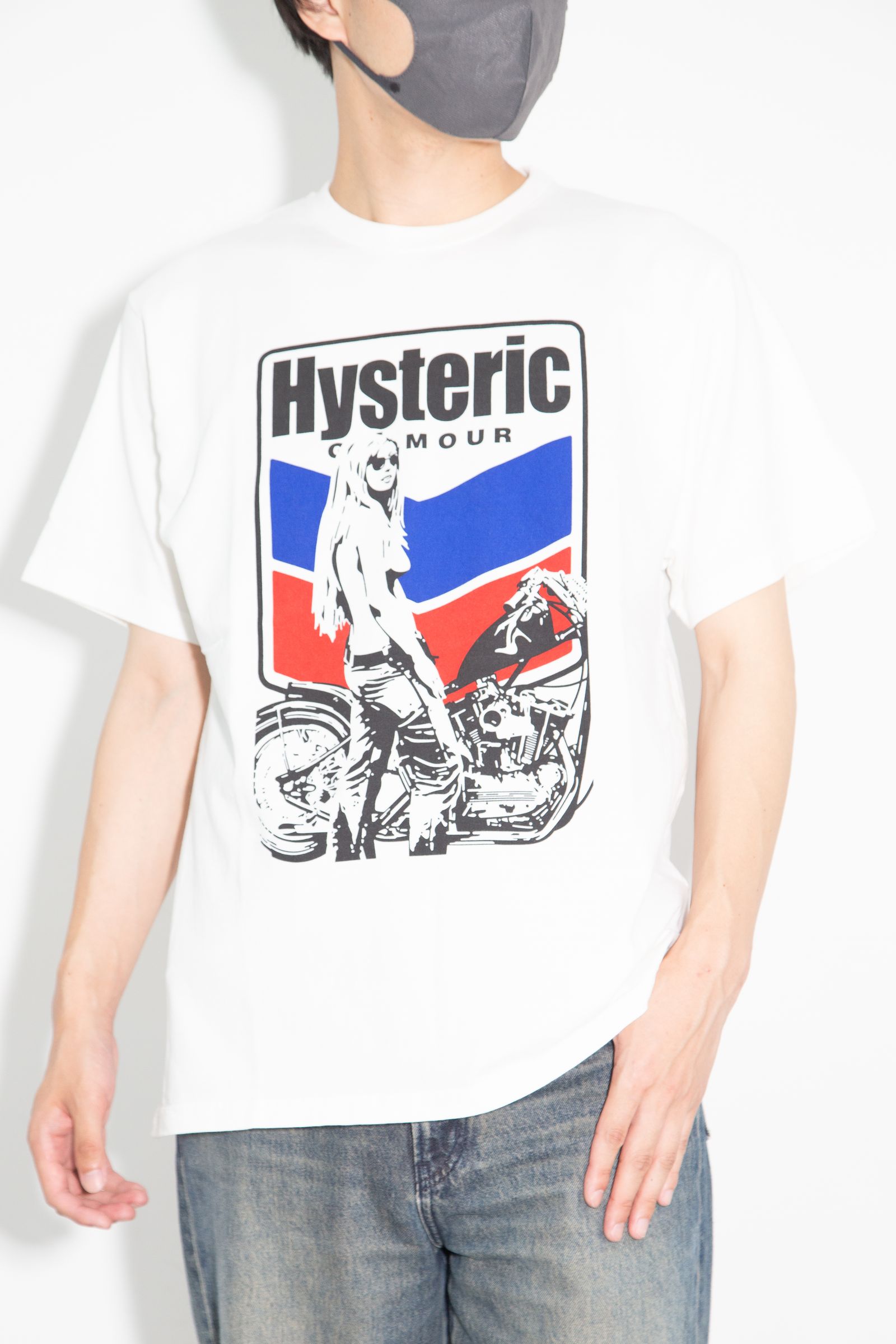 [ラスト1点 サイズXL] MOTORCYCLE GIRL Tシャツ / ホワイト