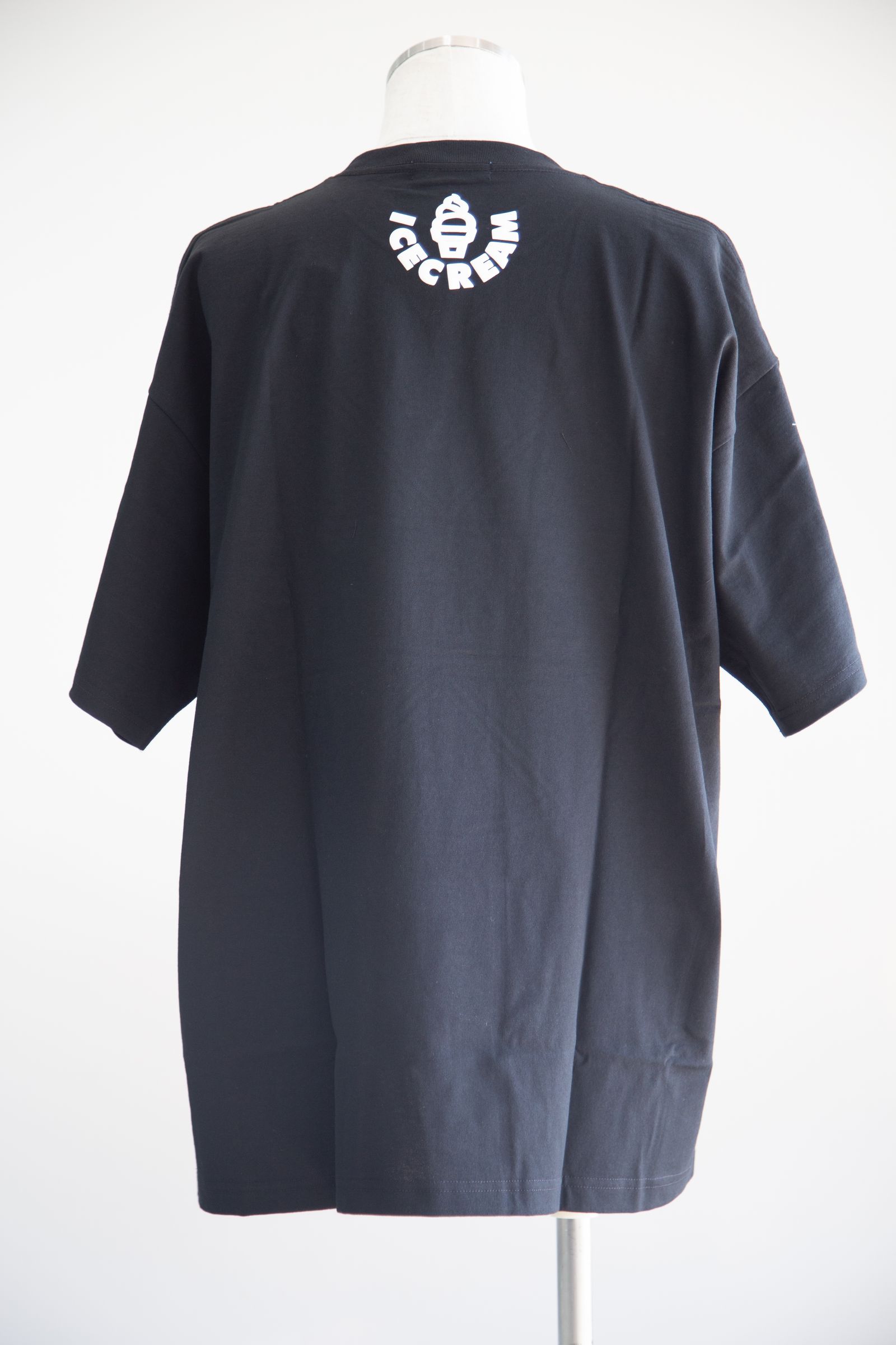 【ICECREAM】 PUFF PRINT COTTON T-SHIRT ICECREAM / ブラック