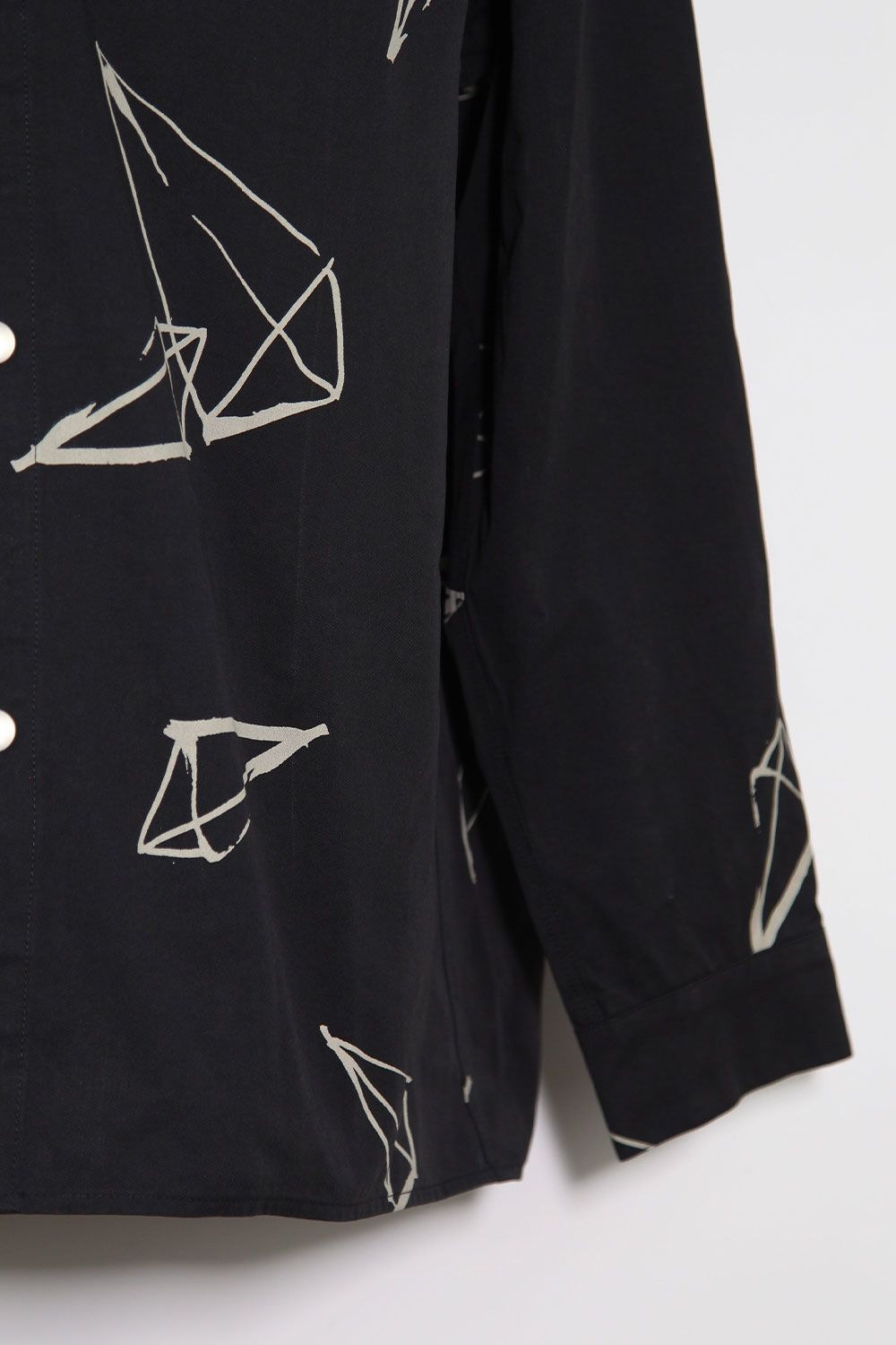 総柄プリントシャツ / Print Long Sleeve Shirts / ブラック / ag-6999