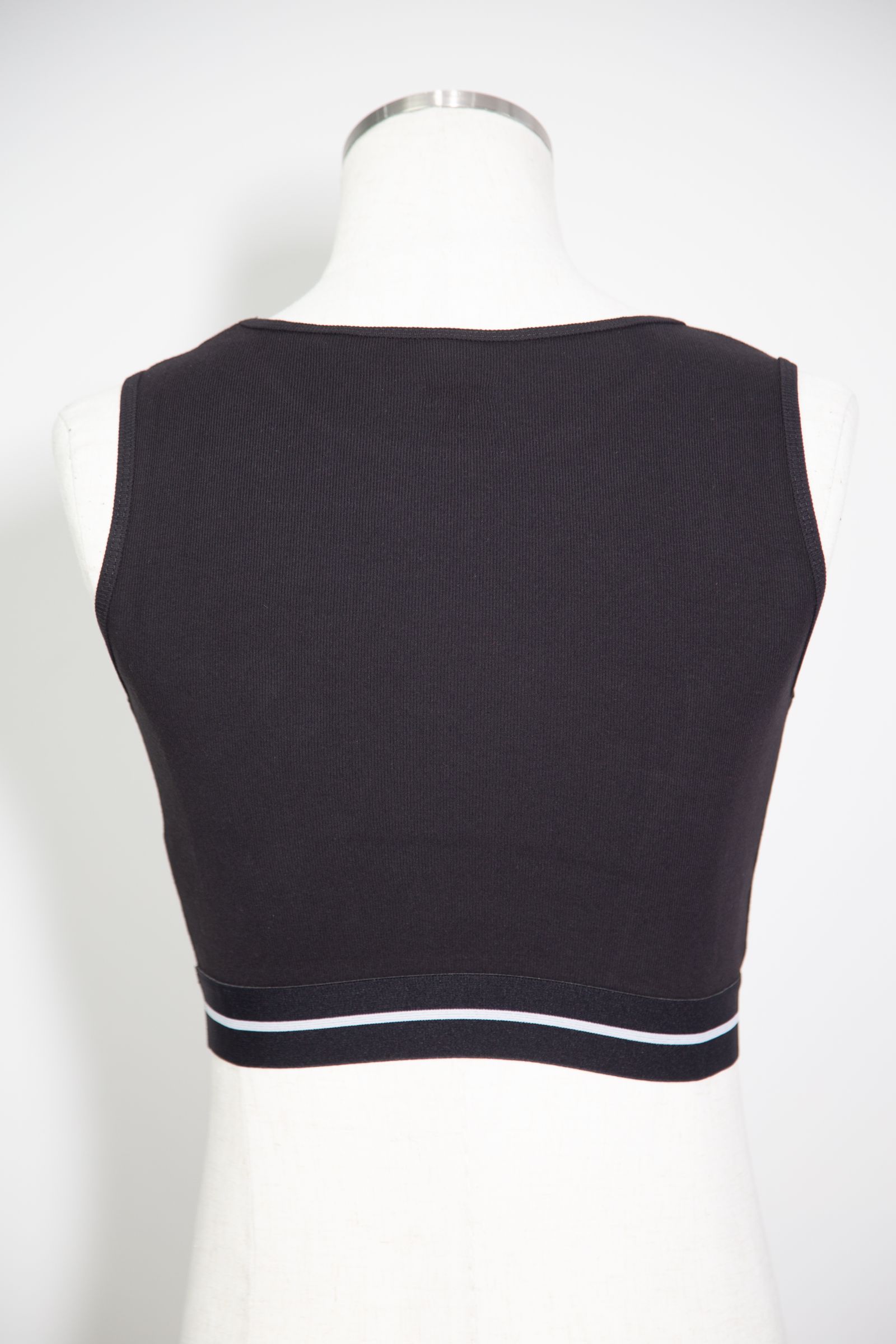 LOGO AND STRIPE TANK TOP / ブラック
