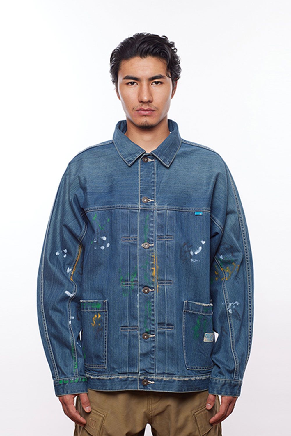 PAINT SPLATTER DENIM JACKET / ダークブルー