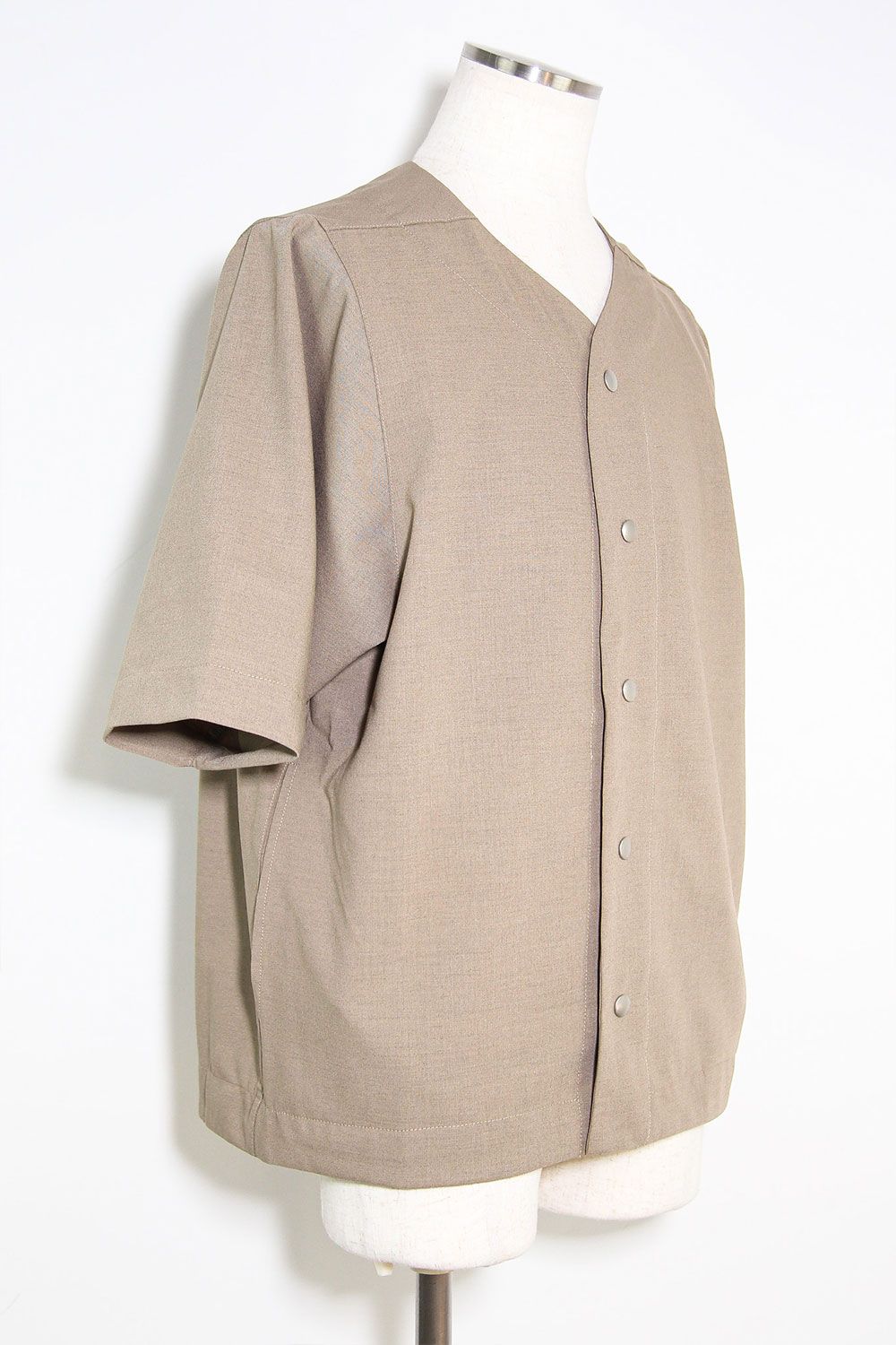 サマーウールベースボールシャツ / Summer Wool Baseball Shirts / ライトベージュ / ag-11017-2