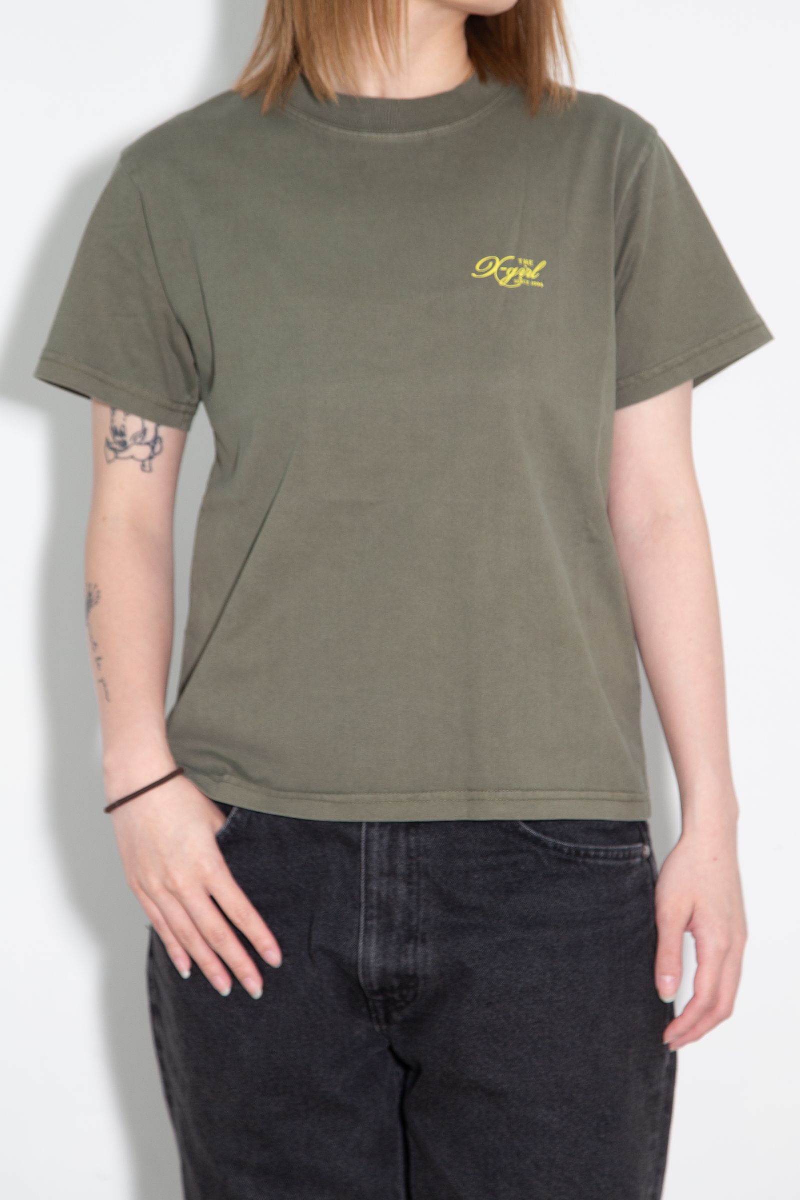 ［ラスト1点 サイズM］FADED TRI-COLOR FACE S/S TEE / オリーブ