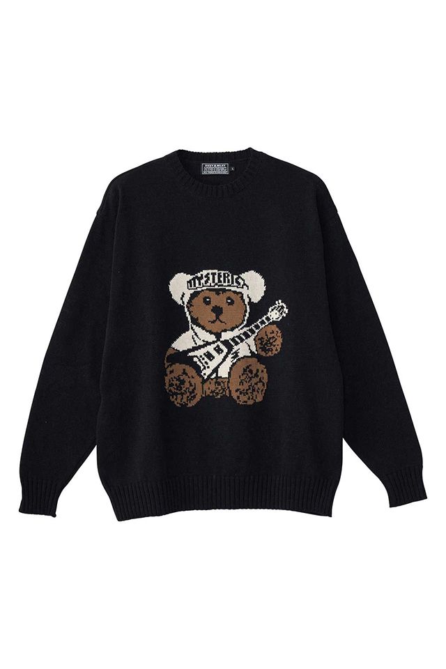 ヒステリックグラマー　HYSTERIC TEDDYジャカード セーター　XL HYSTERIC GLAMOUR - HYSTERIC TEDDY FLYING Vジャカード セーター