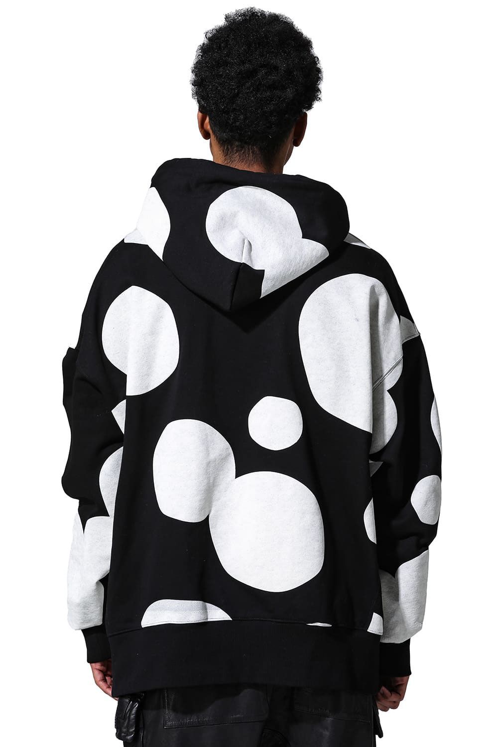 ポルカドットスウェットパーカー / Polka Pattern Sweat Hoodie / ブラック