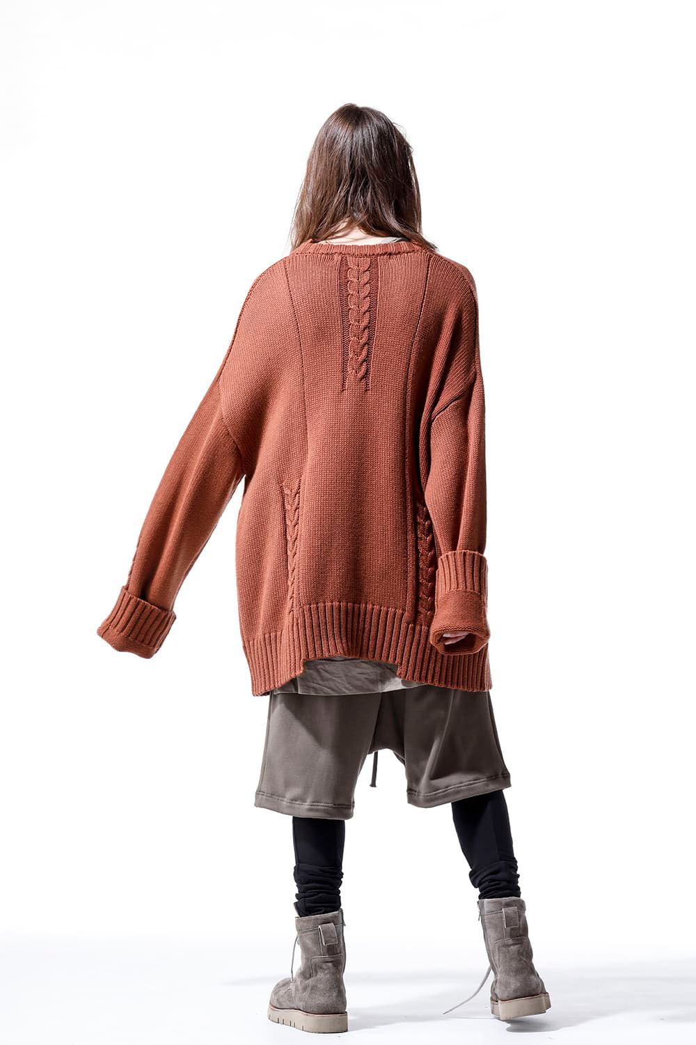 ローゲージニットプルオーバー / Low Gauge Knit Pullover / ブラウン