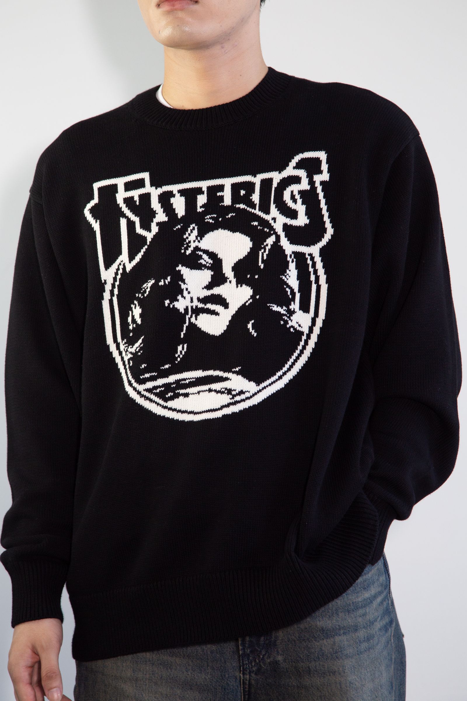 HYSTERIC GLAMOUR - ENDLESS ROCK編込 セーター / ブラック | Tempt