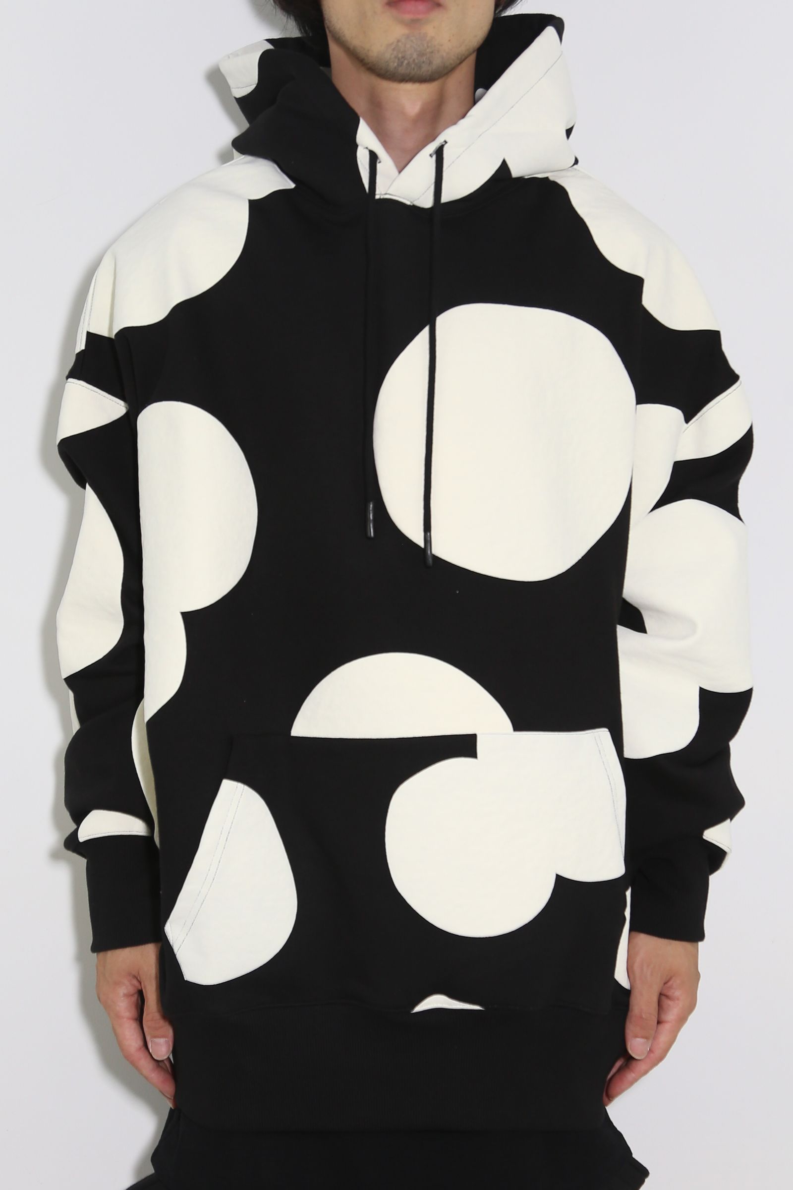 ポルカドットスウェットパーカー / Polka Pattern Sweat Hoodie / ブラック