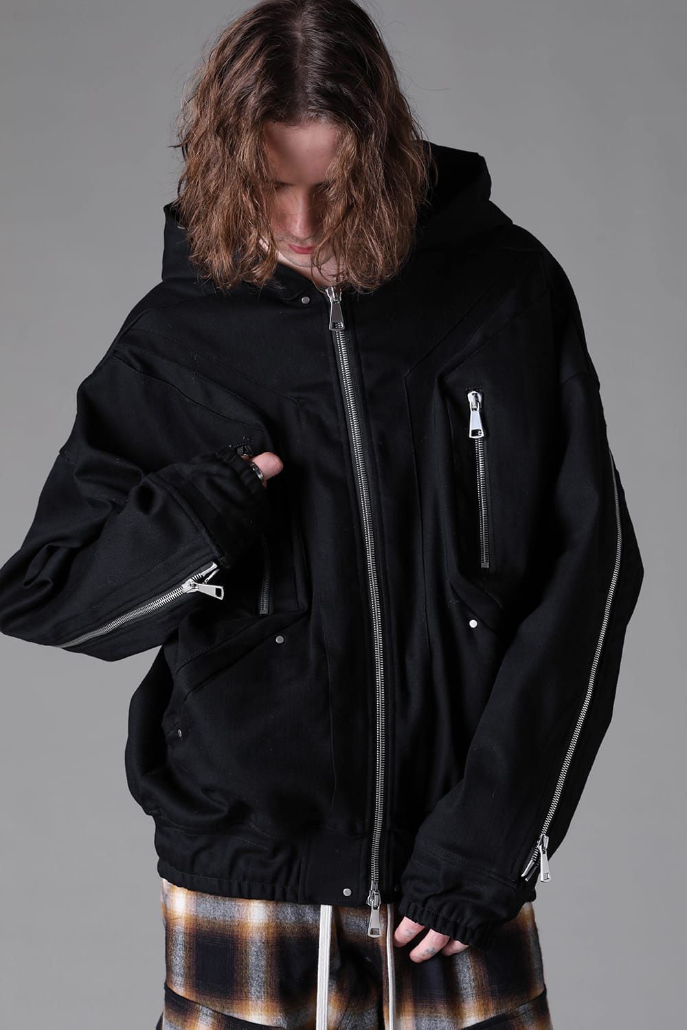 Denim Zip Hoodie Blouson