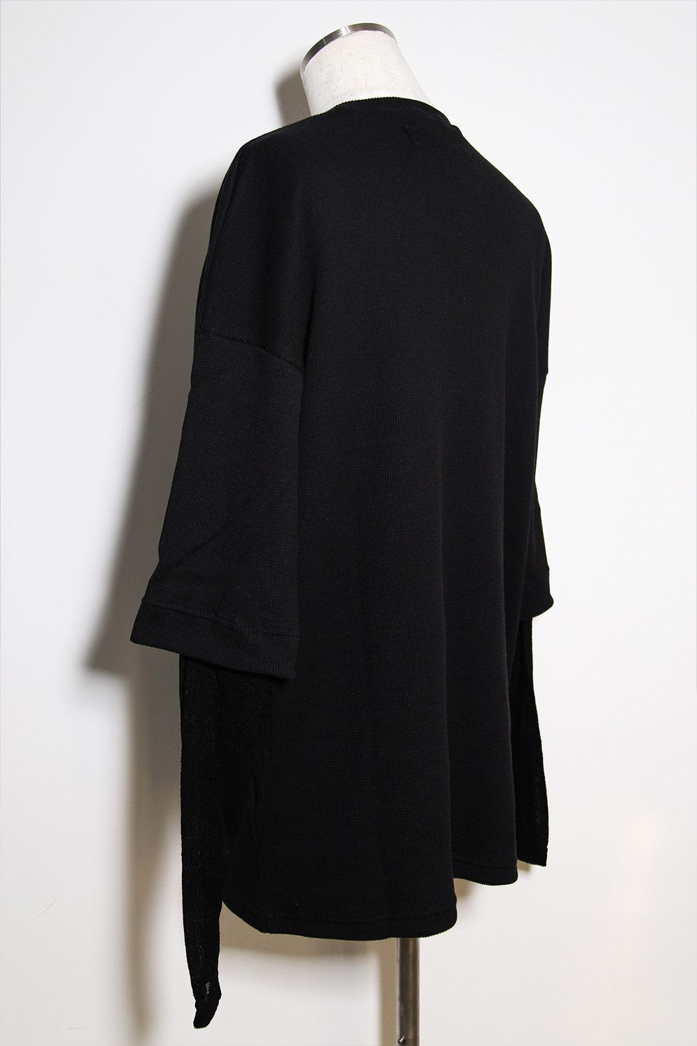[ラスト1点 サイズ2] LAYERED CREW NECK TOP / ブラック / ag-12111