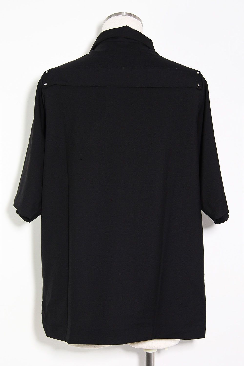 サマーウールハーフスリーブシャツ / Summer Wool Half Sleeve Shirts / ブラック / ag-11040