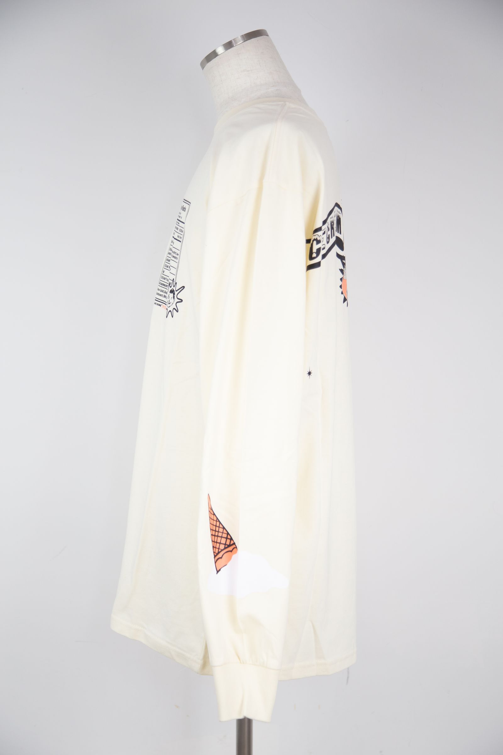 【ICECREAM】STYLE FACTS LS T-SHIRT / ANTIQUE WHITE