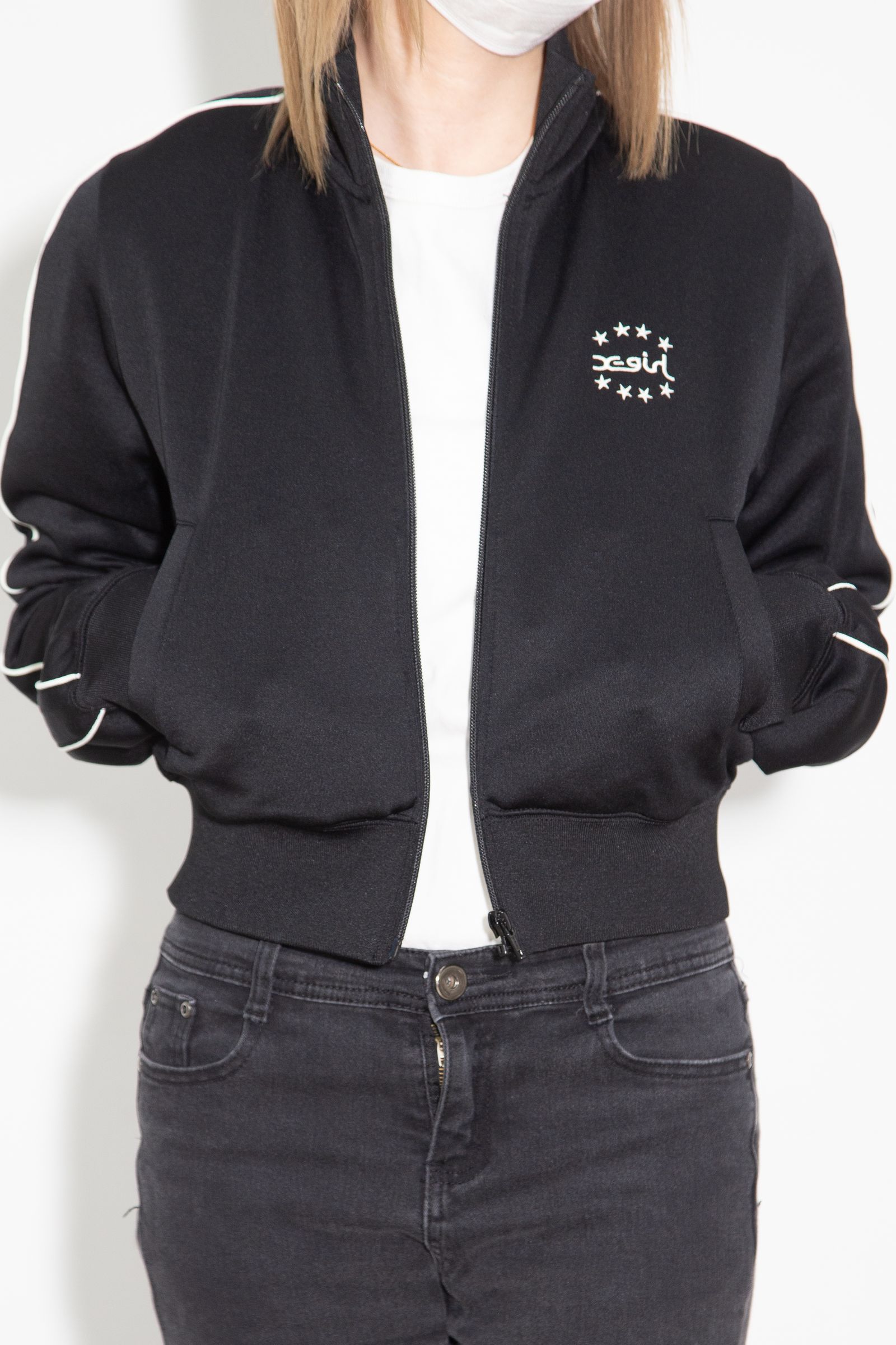 [ラスト1点 サイズM] STAR AND FACE COMPACT TRACK JACKET / ブラック