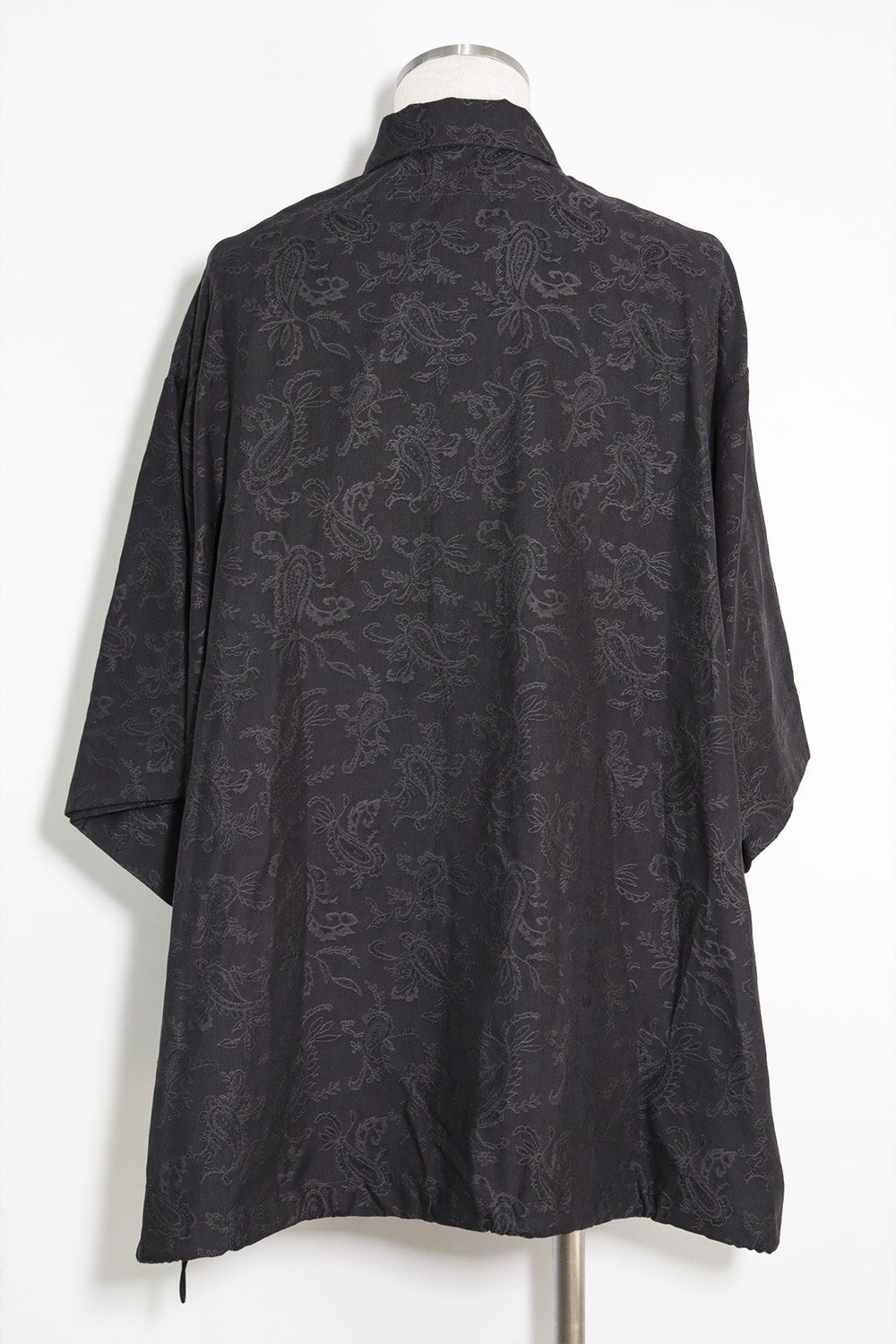 ペイズリー柄ハーフスリーブシャツ / Paisley Front Zip Harf Sleeve Shirts / ブラック / ag-9060-1