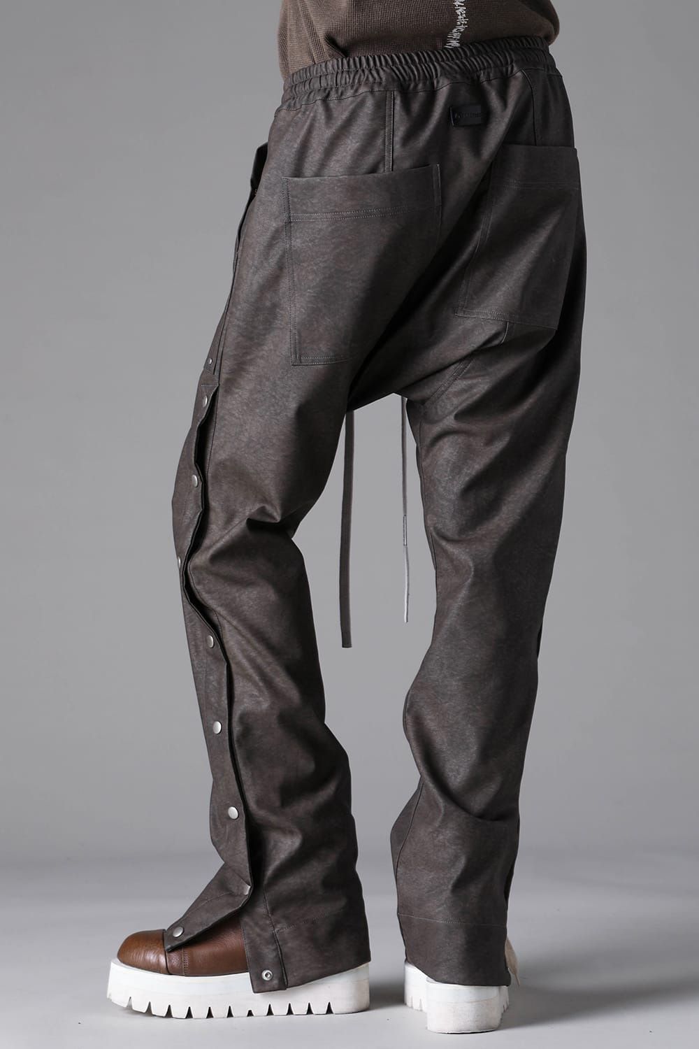 Vegan Leather Sarouel Flare Pants