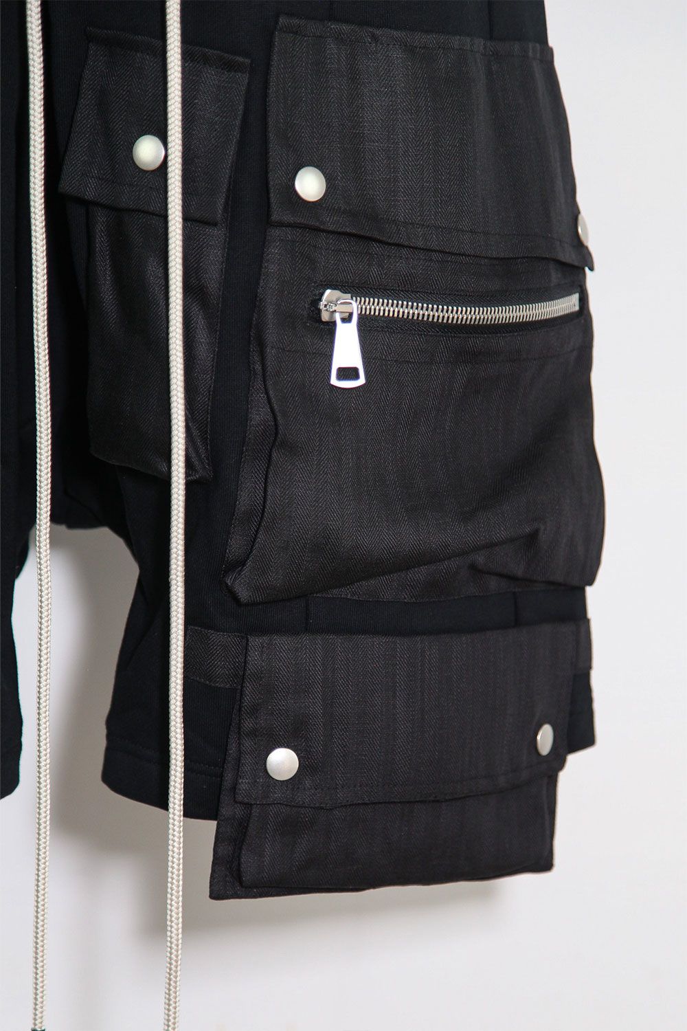 リネンコンビスウェットショーツ / Linen Combi Sweat Shorts / ブラック / ag-11035