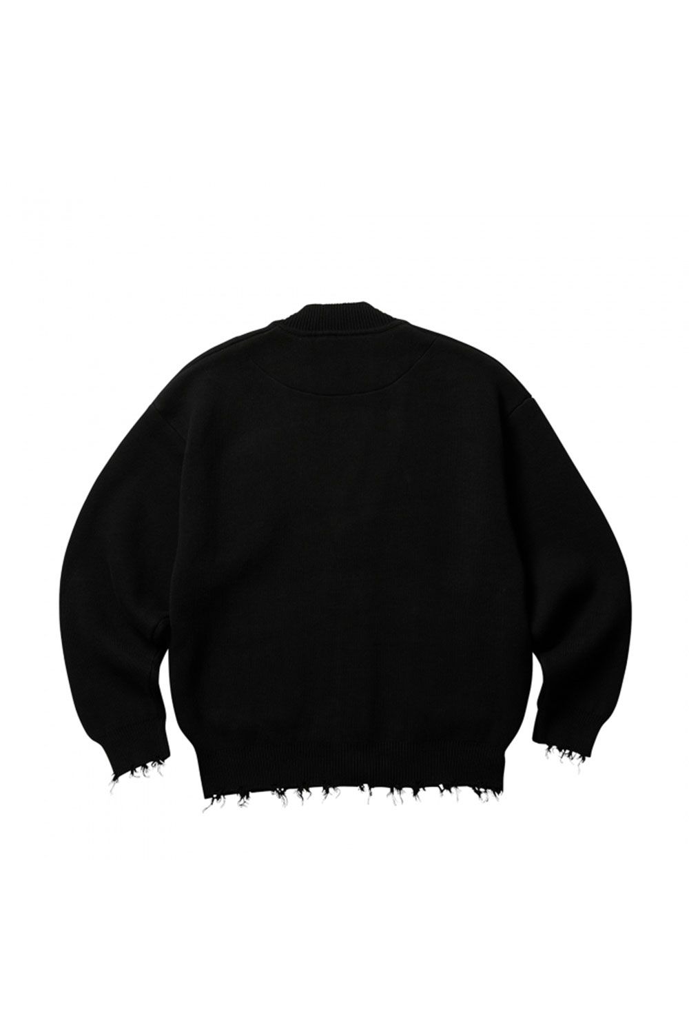DAMAGED LETTERD CARDIGAN / ブラック