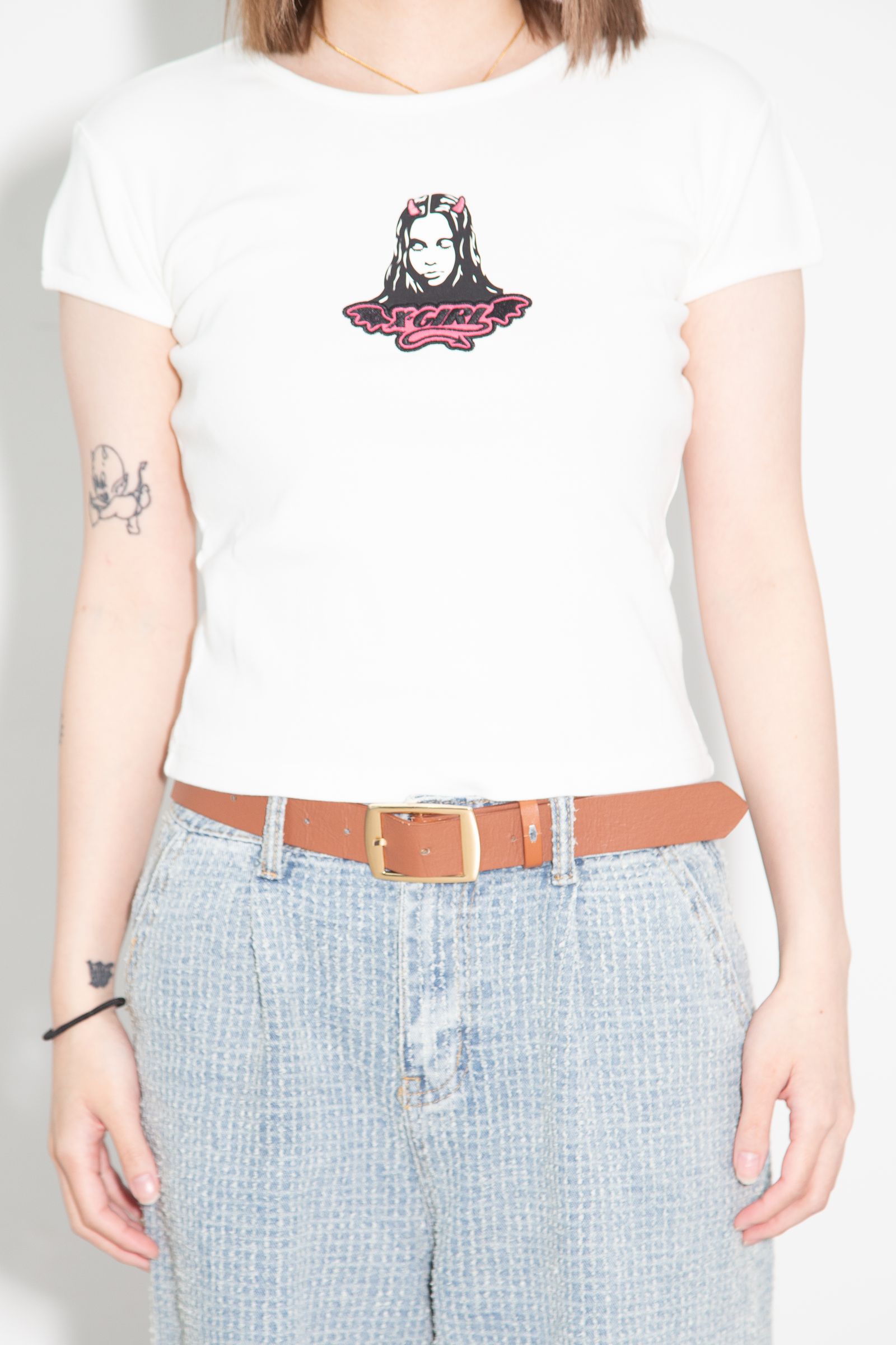 DEVIL FACE S/S BABY TEE / ホワイト