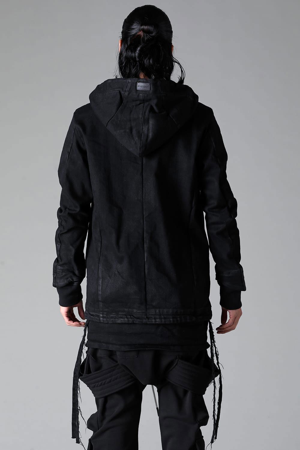 【コーティングあり】デニムフーディージャケット / COATED HOODIE DENIM JKT / ブラック / ag-12040-1
