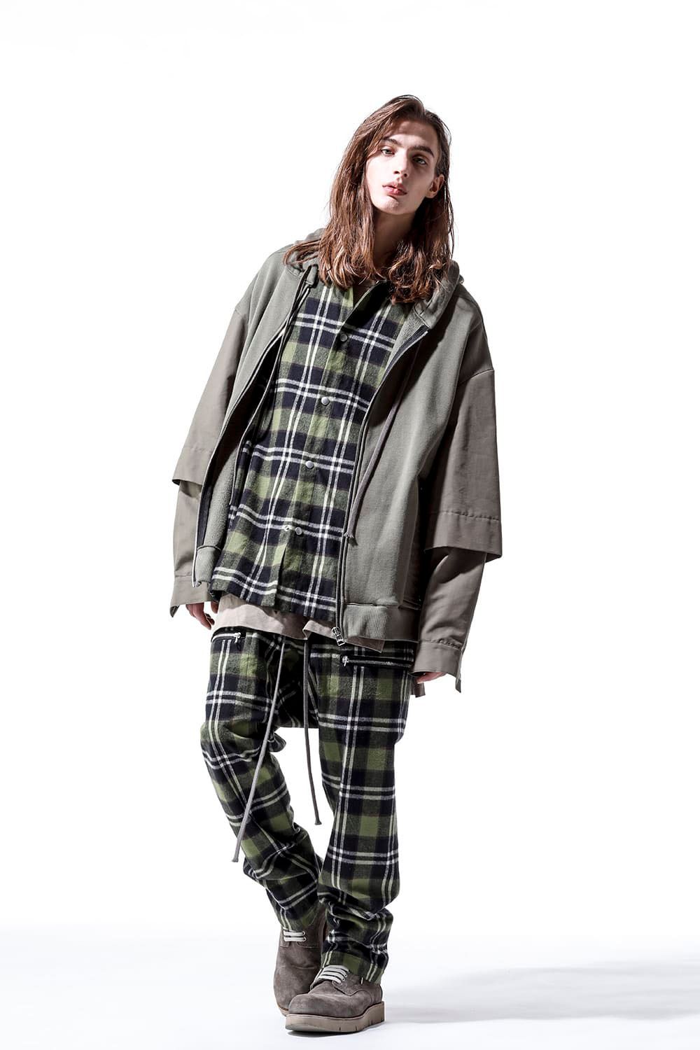 オーバーサイズチェックシャツ / OverSized Check Shirts / カーキ