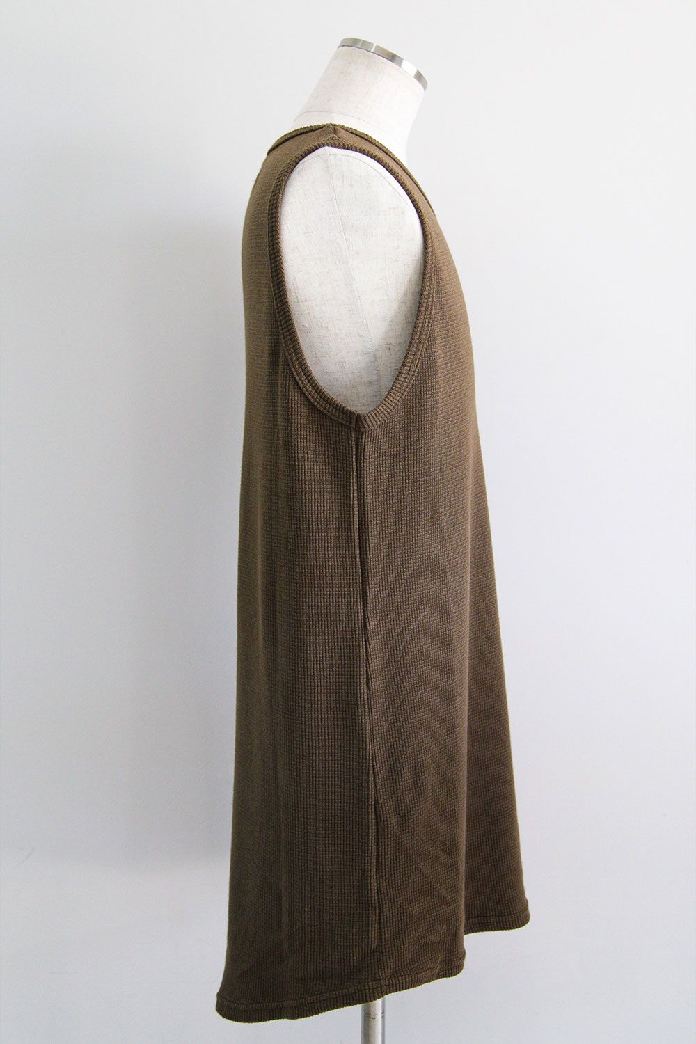 [ラスト1点 サイズ1] ロング丈ワッフルタンクトップ / Long Length Tank Top / オリーブ / ag-10096-2