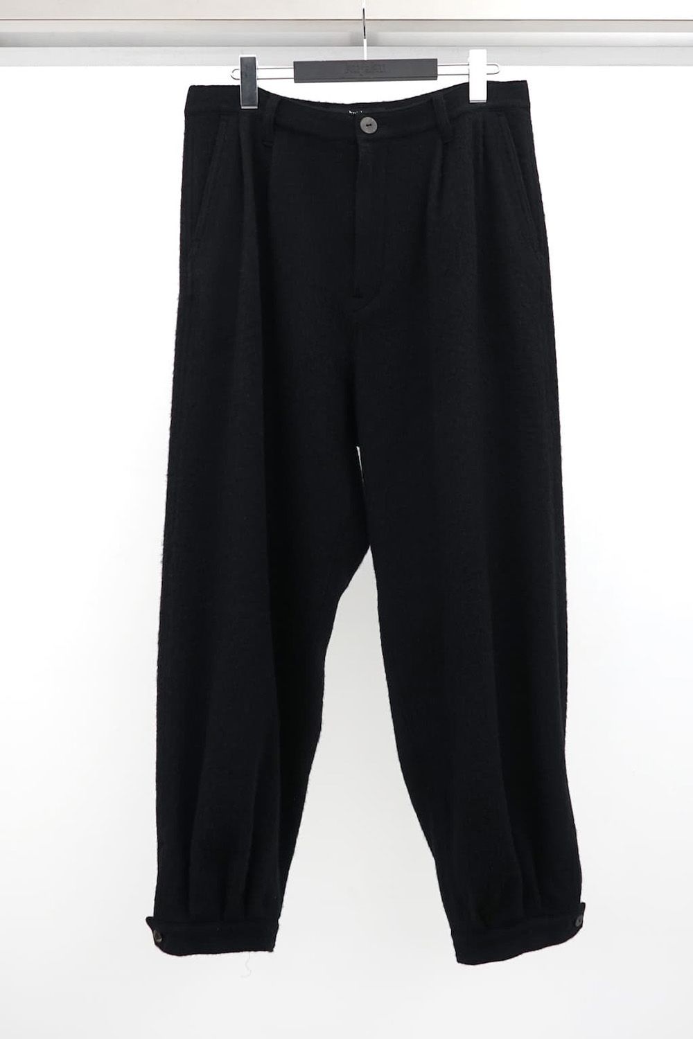 Tucked Hem Pants with Button Closure