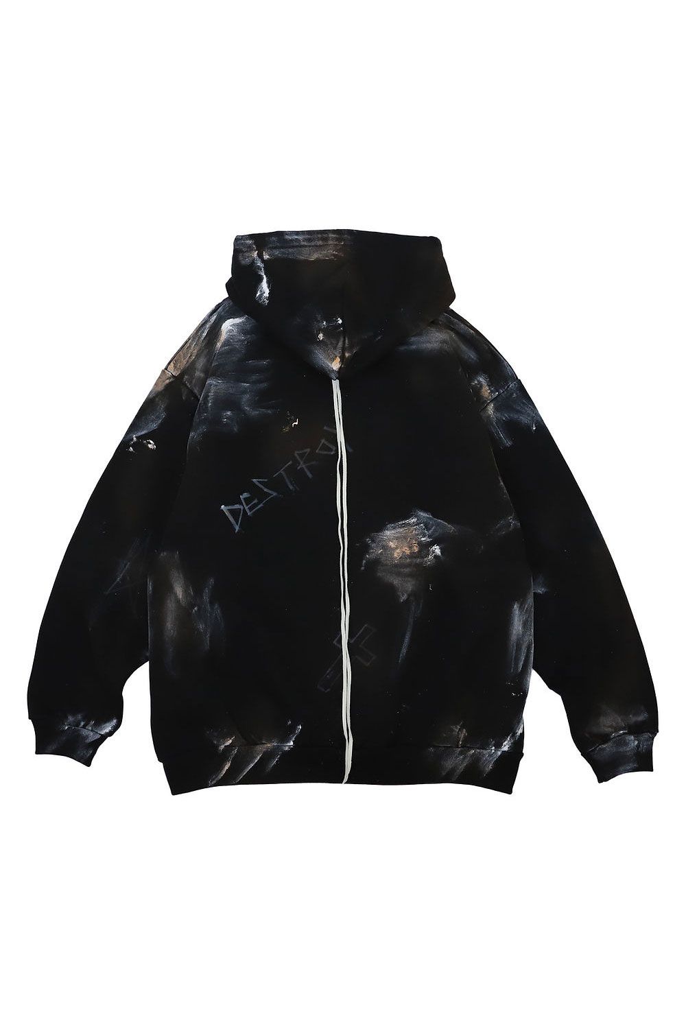 Black Metal Logo Hand Painted Pullover Hoodie / ブラック