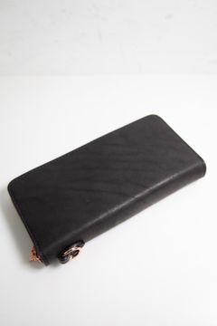 JP SHOULDER GARMENT-DYED ROUND FASTNER WALLET / ブラック