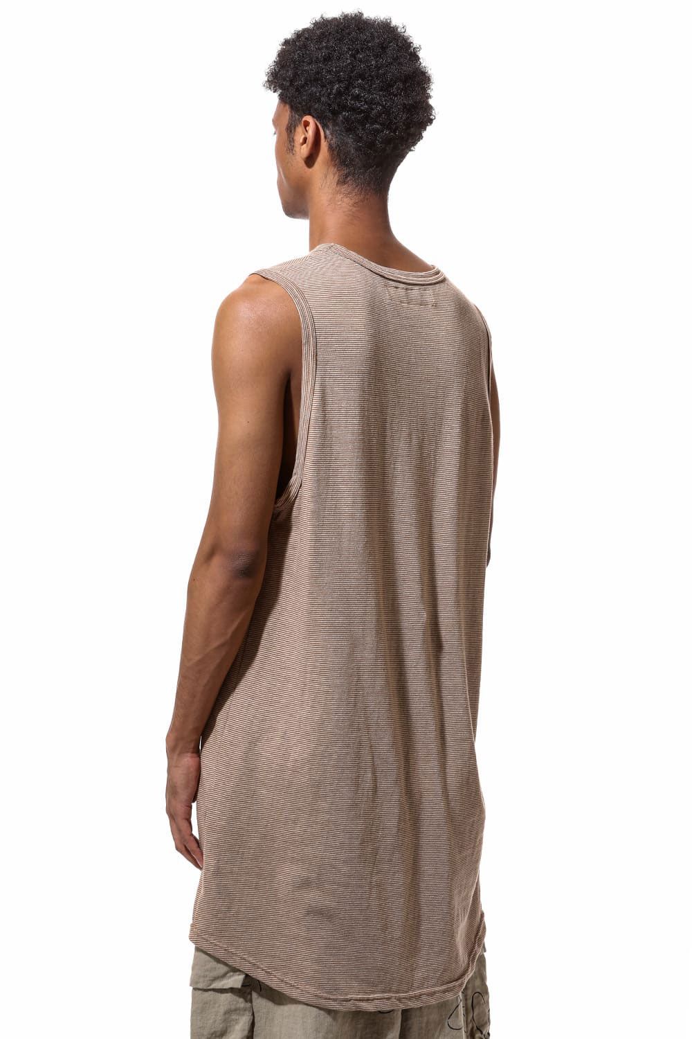 ストライプロングタンクトップ / Stripes Long Tank Top / マスタード×アイボリー