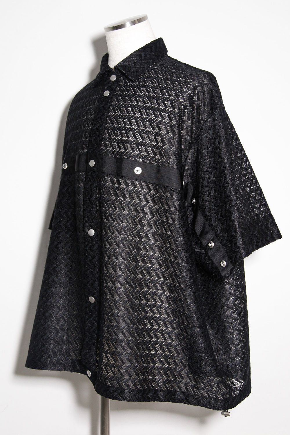 レース編みシャツ / Lace Shirts / ブラック / ag-9096