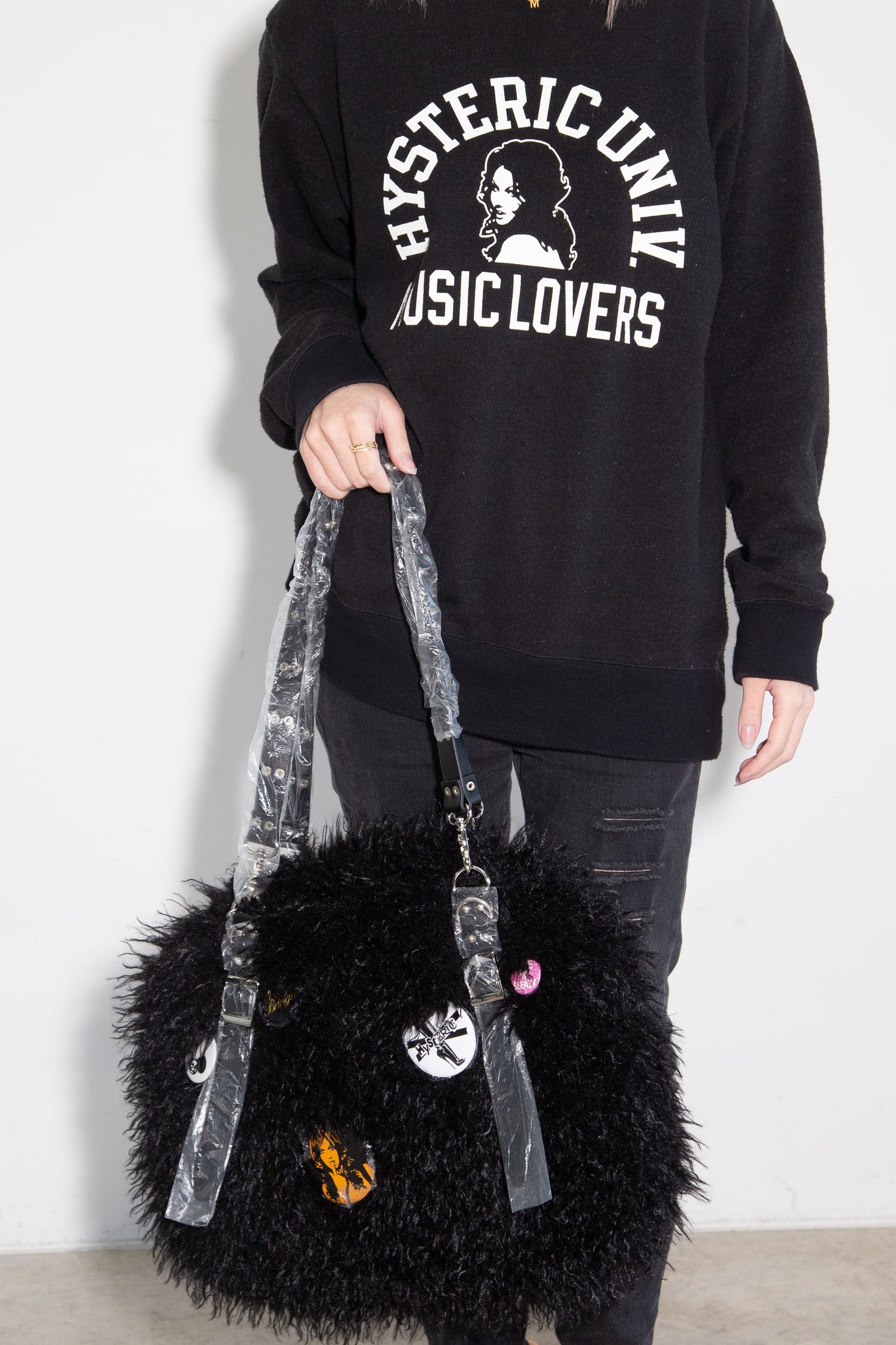 HYSTERIC GLAMOUR - スタッズベルト ファーバッグ / ブラック | Tempt