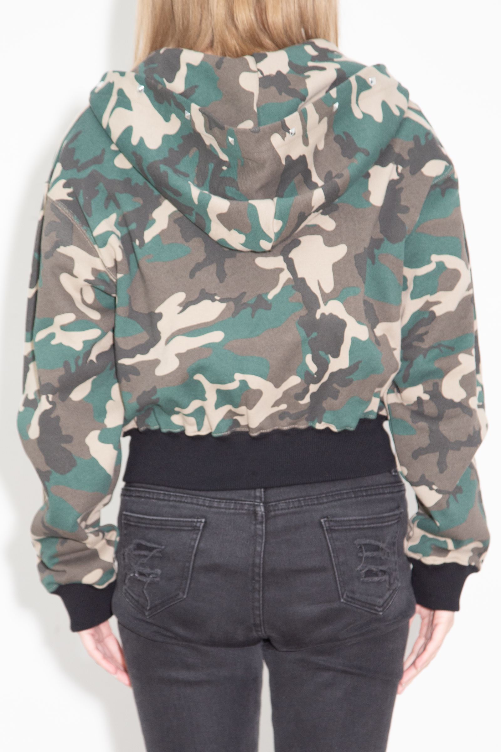 ［ラスト1点 サイズM］ONE POINT PENCIL SCRIPT LOGO ZIP UP SWEAT HOODIE / カモ