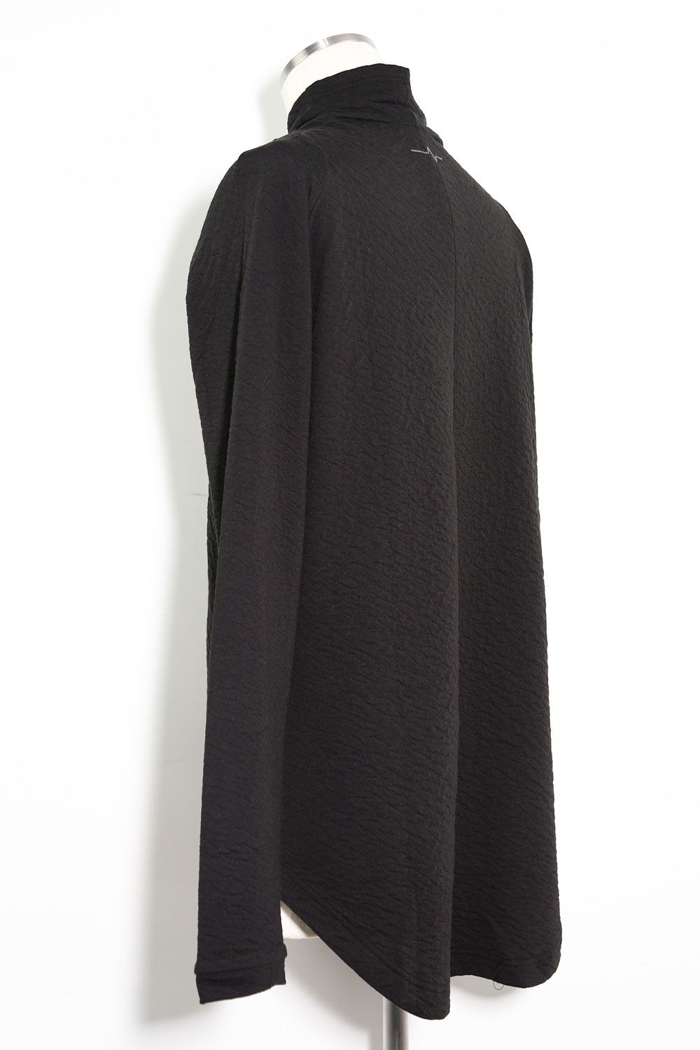 MOCK NECK LONG SLEEVE T-SHIRT 223-303 / シボ加工モックネックロングスリーブTee / ブラック