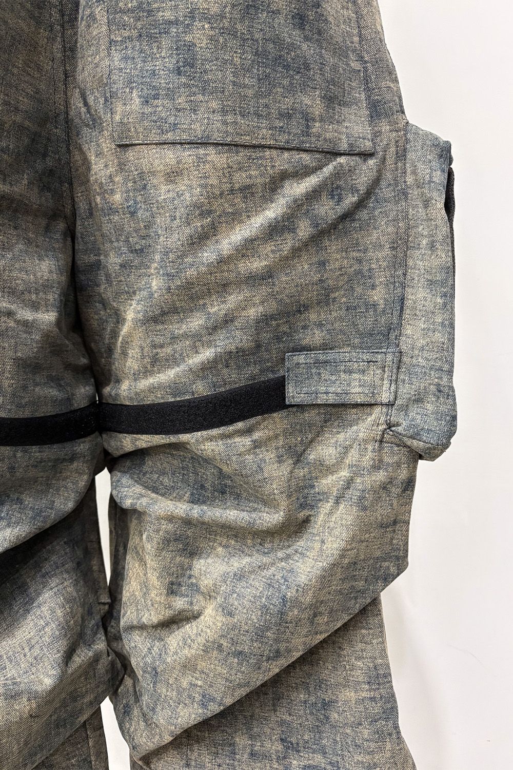 BLENDED SHADES DENIM CARGO TUCK WIDE PT / スチールブルー