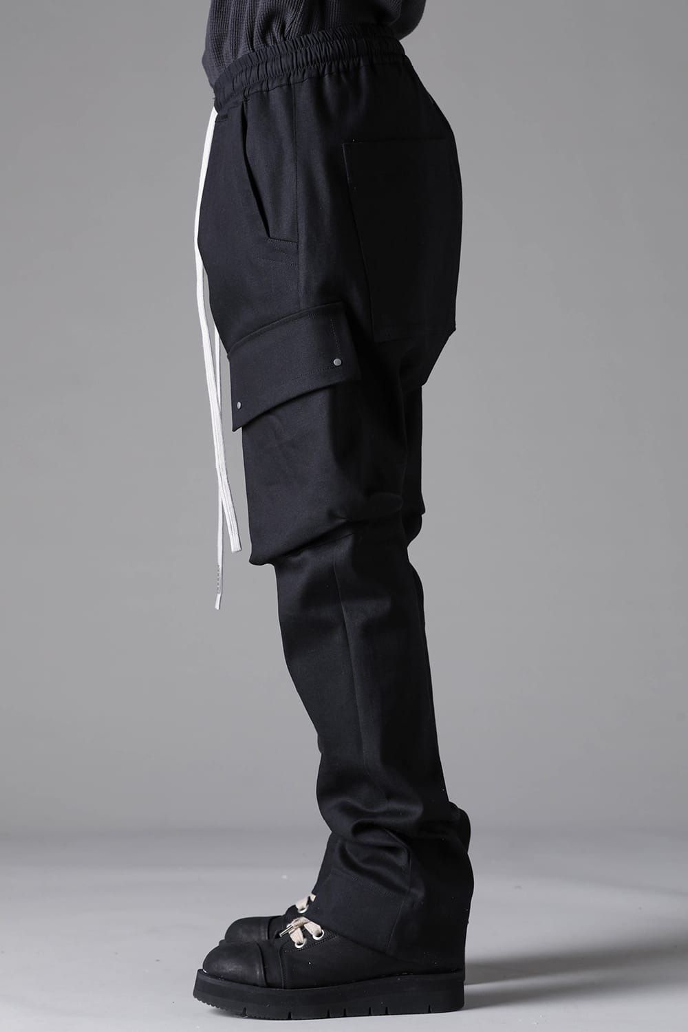 Denim Cargo Flared Pants