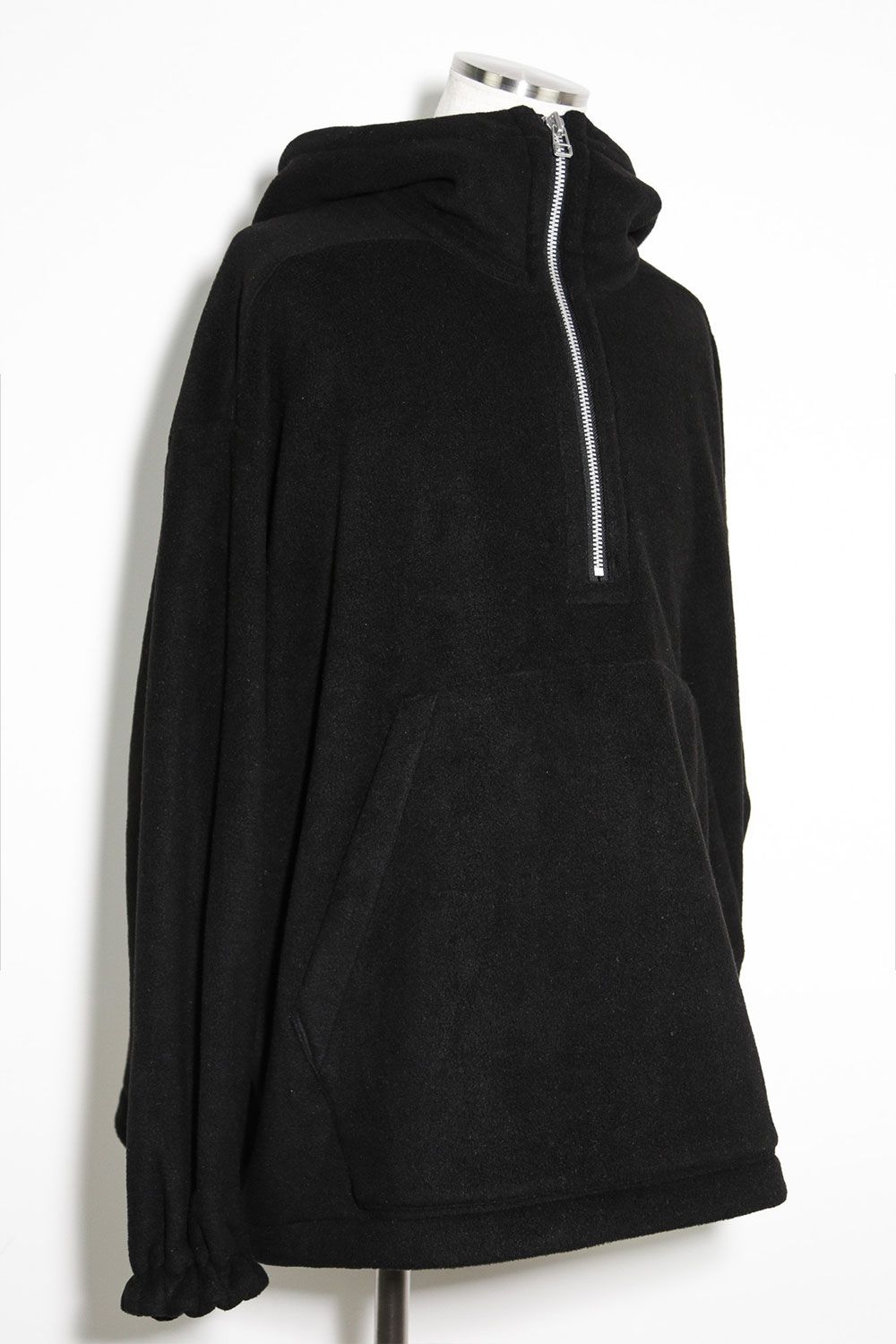 フリースハーフジップフーディー / Fleece Hoodie / ブラック / ag-10085-1