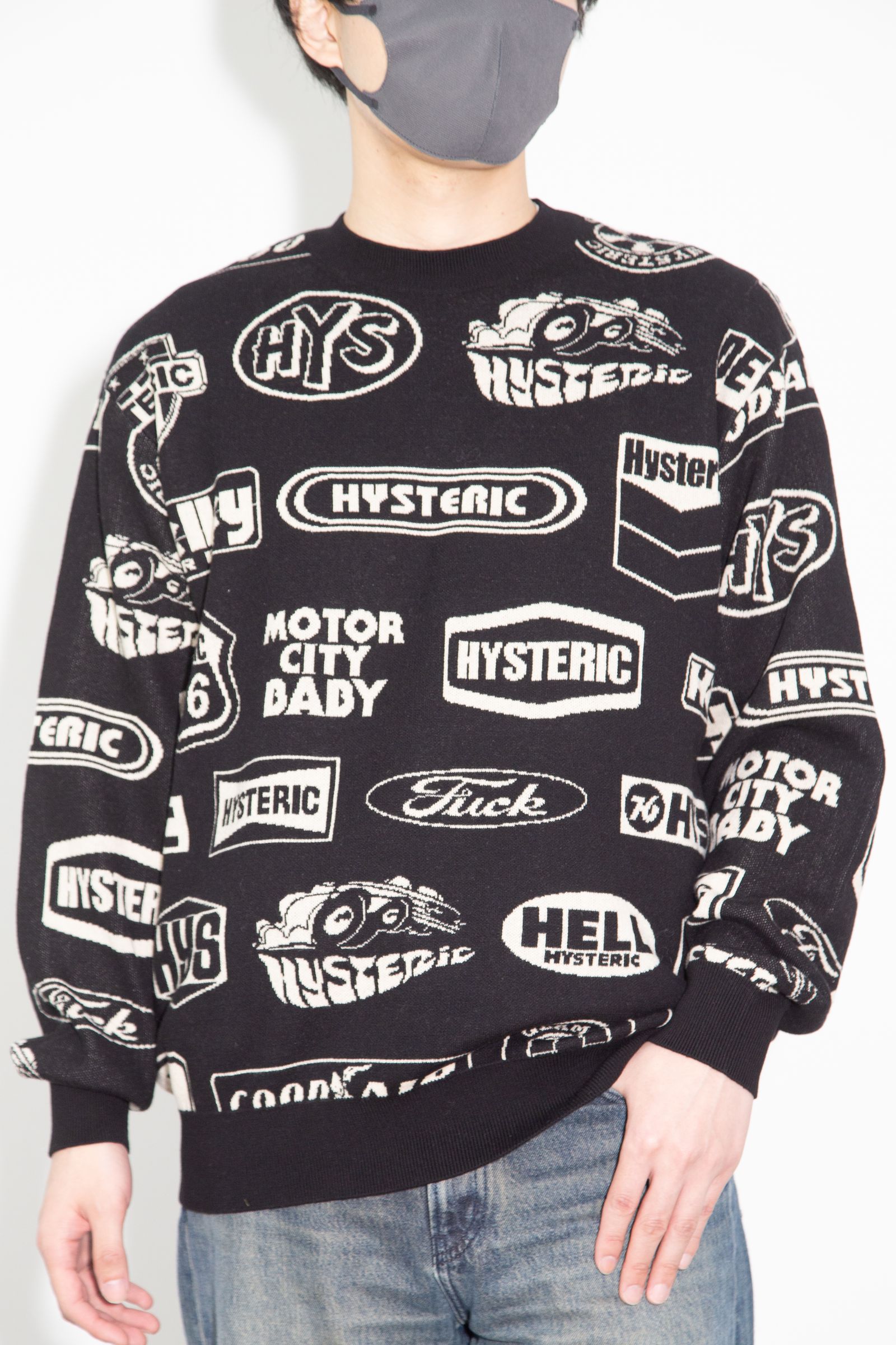 CLASSIC HYS柄 セーター / ブラック