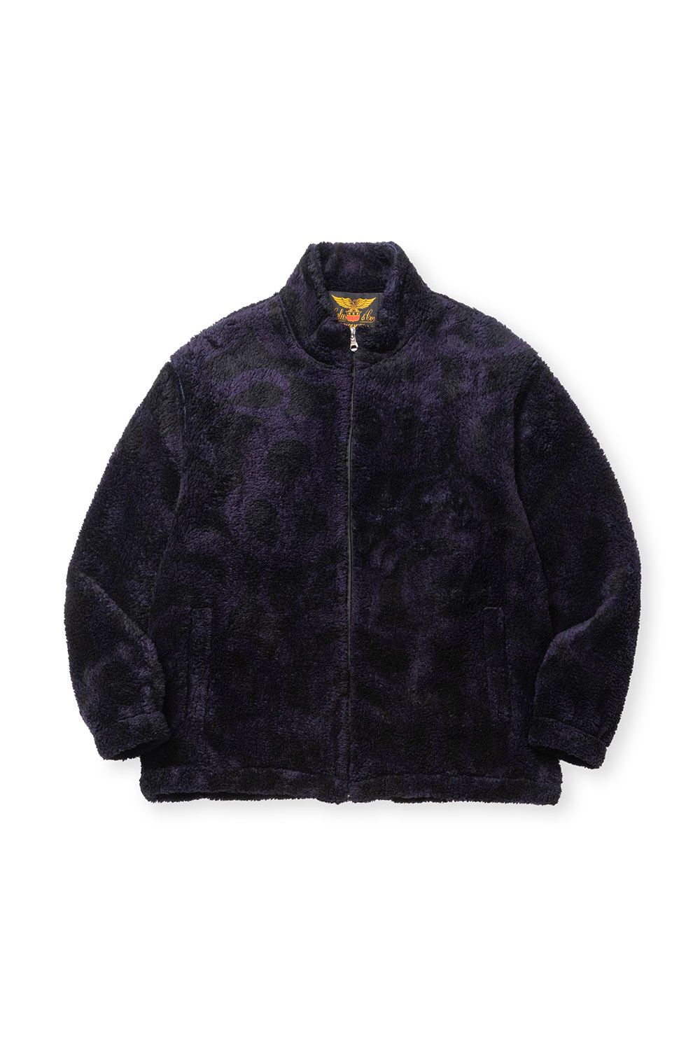 CALEE - NYLON RIP FLEECE TRACK TYPE JACKET ＜SNAKE PATTERN＞ / チャコール | Tempt