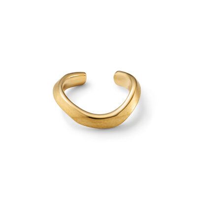 Curved Frost Ear Cuff-Gold