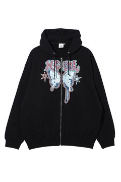 BUTTERFLY ZIP UP HOODIE / ブラック