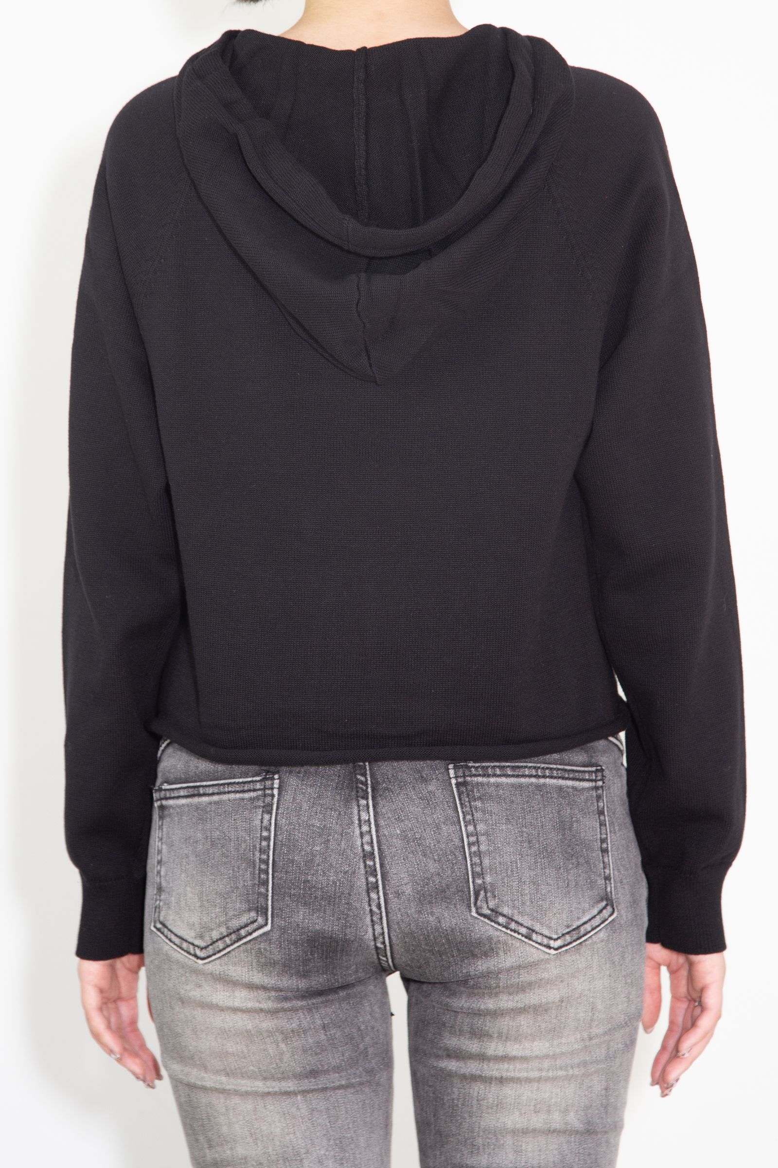 APPLE GIRL編込 パーカー / ブラック