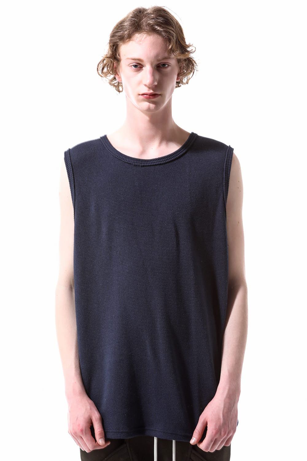 [ラスト1点 サイズ3] ミドル丈ワッフルタンクトップ / Middle Length Tank Top / オリーブ / ag-10096-1