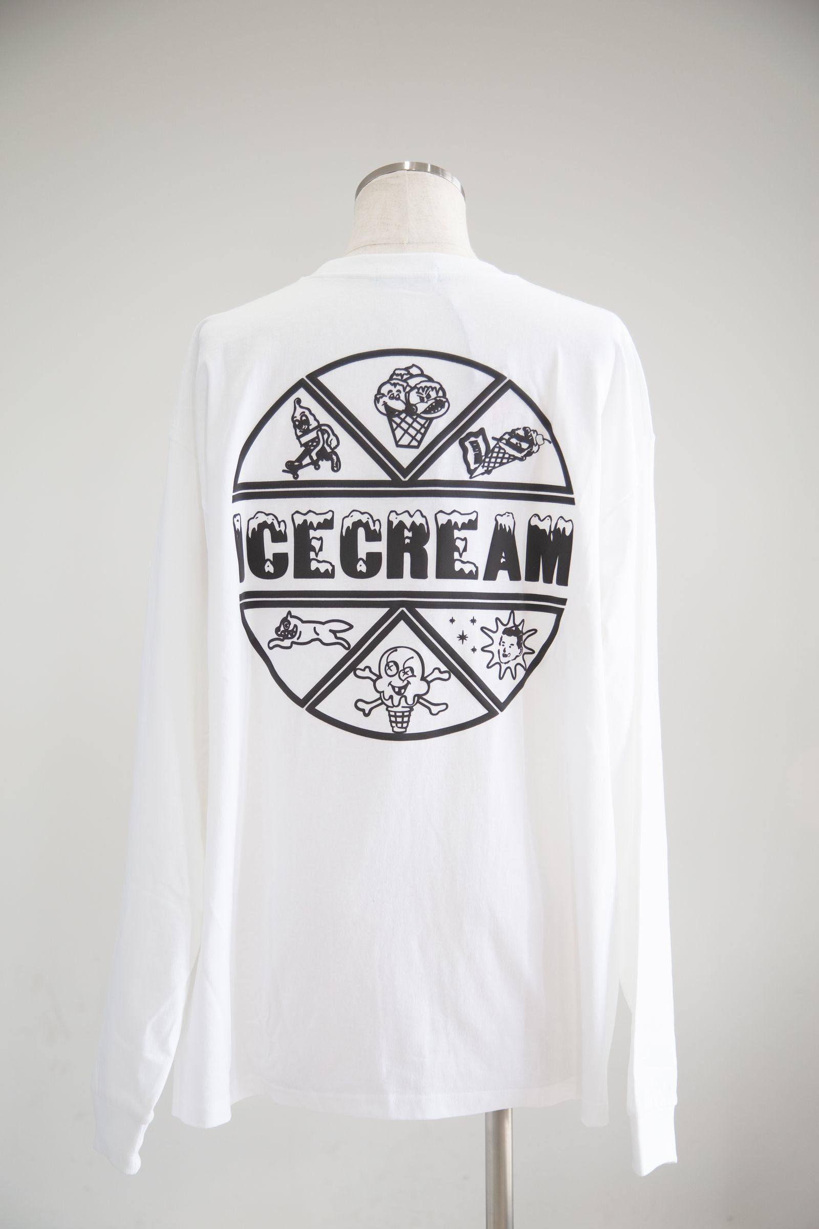 【ICECREAM】PUFF PRINT COTTON L/S T-SHIRT / ホワイト