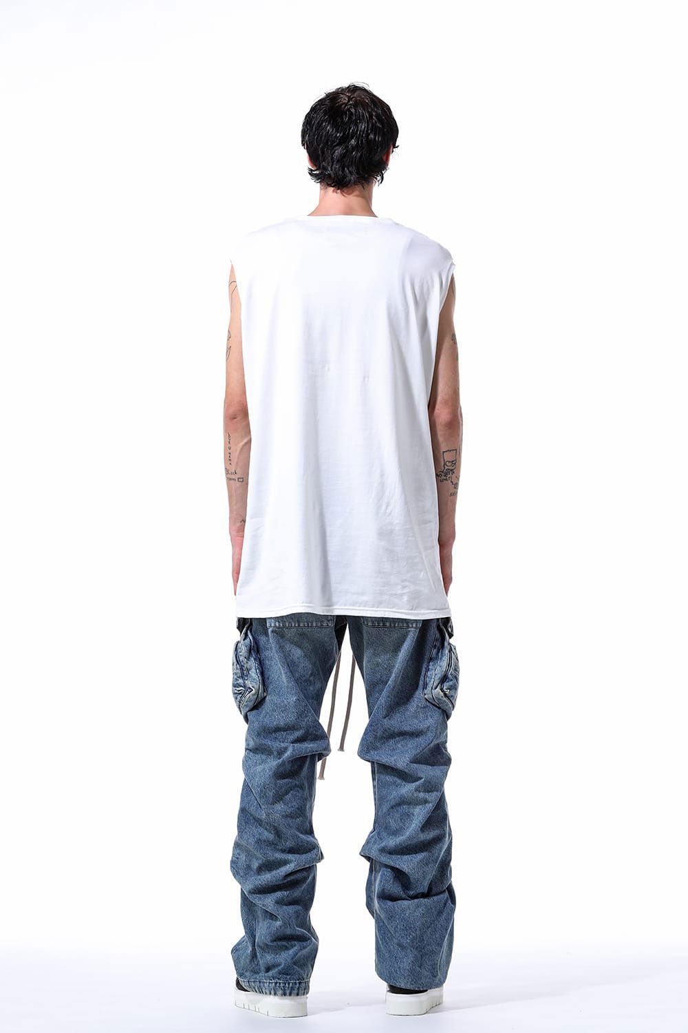デニムカーゴタックバギーパンツ / Denim Cargo Tuck Baggy Pants / ブラック / ag-11018-3
