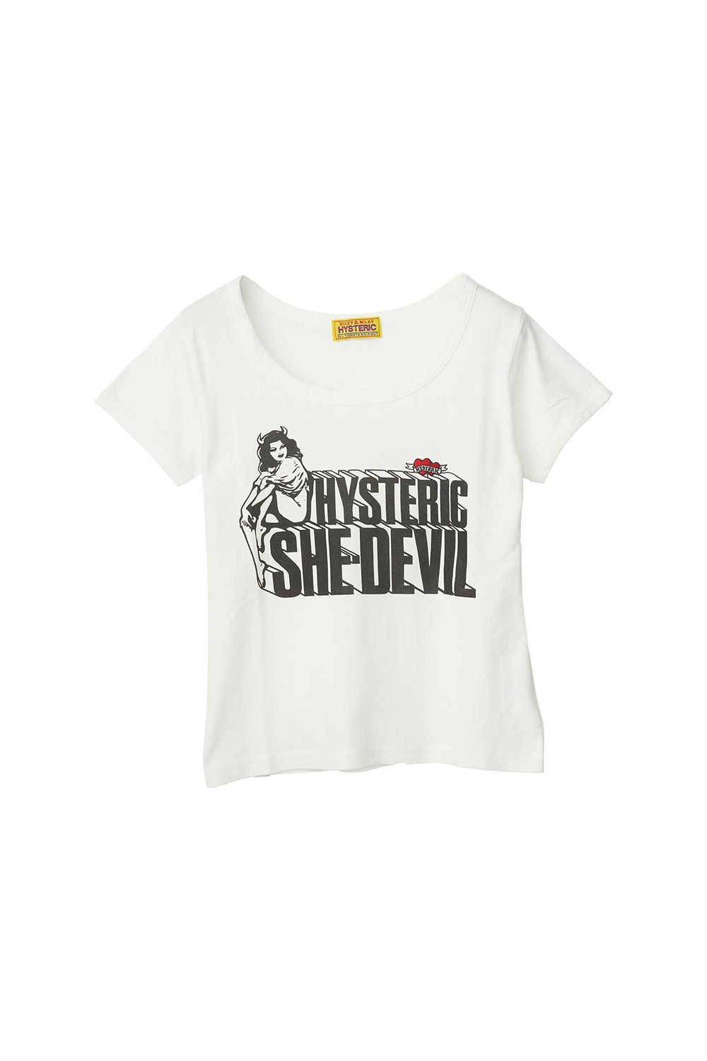 SHE DEVIL HEART刺繍 チビTシャツ / ホワイト
