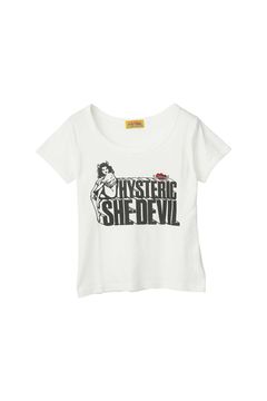SHE DEVIL HEART刺繍 チビTシャツ / ホワイト