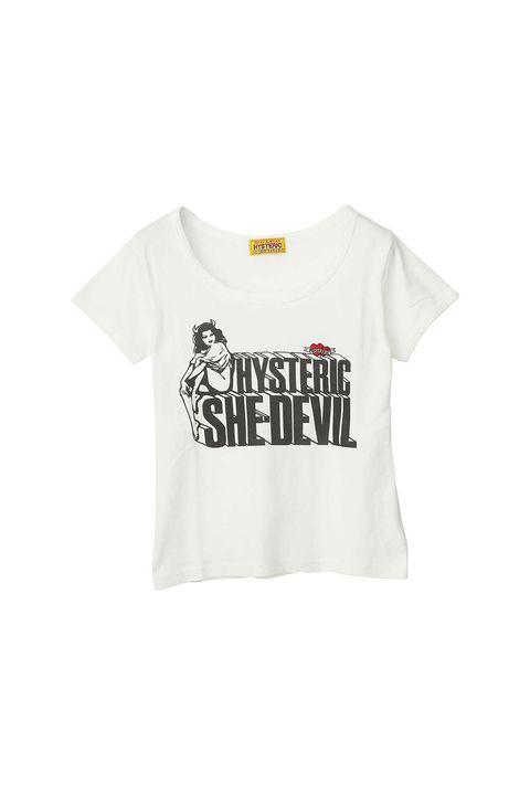 SHE DEVIL HEART刺繍 チビTシャツ / ホワイト