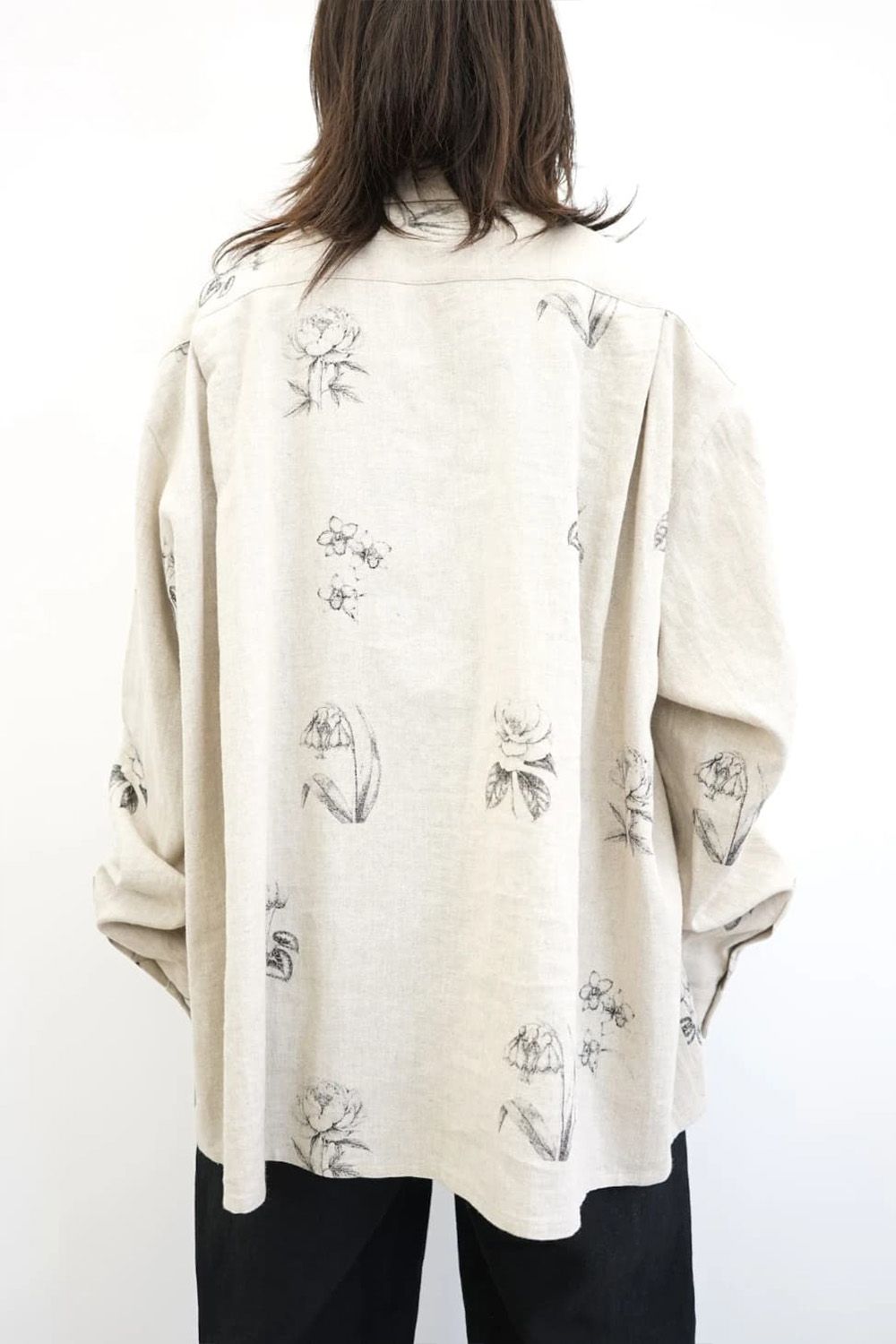Botanical Print Oversized Shirt