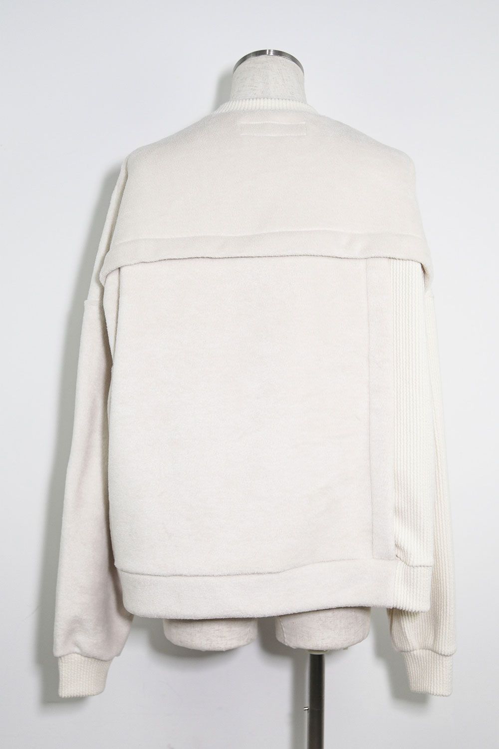 ニットコーデュロイ×フリーストップ / Knit Corduroy Combi Fleece Top / アイボリー / ag-10086