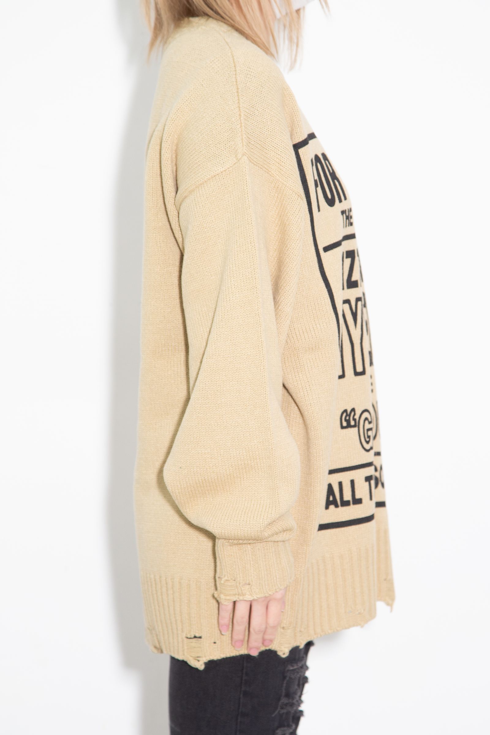 DIZZY&MILKY クラッシュセーター / ベージュ